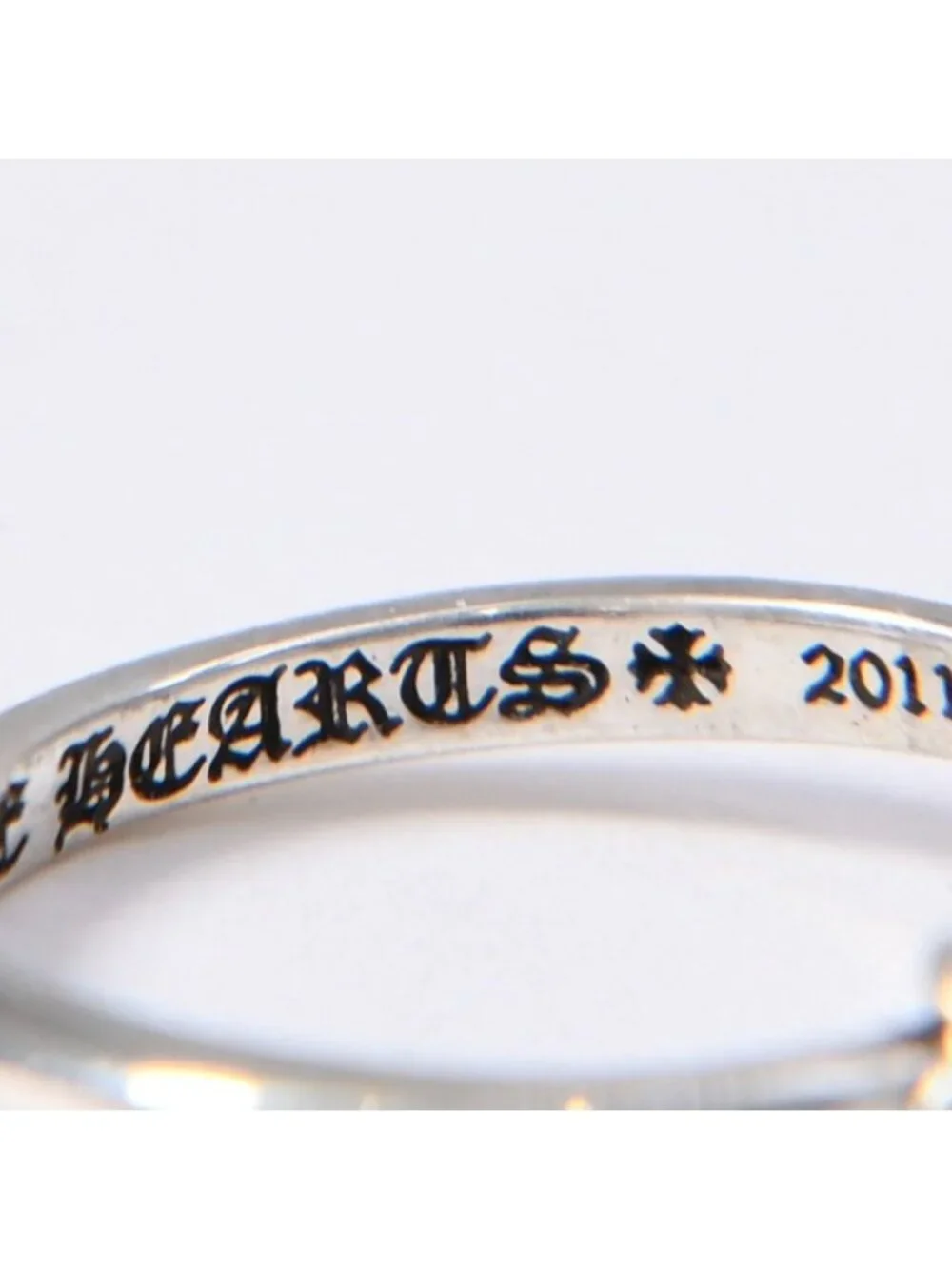 Chrome Hearts Bubblegum CH Pls CH Plastic Sling Ring 925 Sterling Silver
